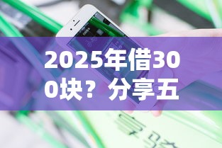 2025年借300块？分享五个借款平台好借钱又快又不看征信