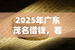 2025年广东茂名借钱，看看这5个国家正规网贷平台