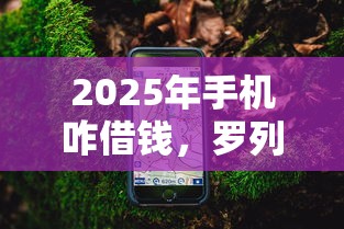 2025年手机咋借钱，罗列五个黑户花户能秒下款的平台