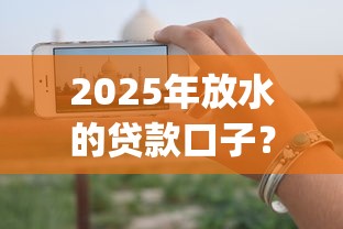 2025年放水的贷款口子？梳理5个无视一切是人就下款app