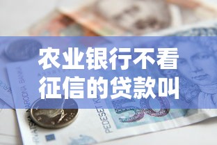 农业银行不看征信的贷款叫什么？这3种方案别错过