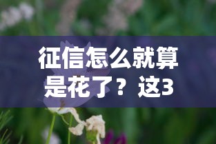 征信怎么就算是花了？这3个信号出现就要警惕了