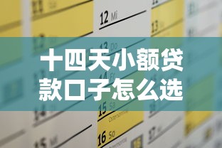 十四天小额贷款口子怎么选？实测三个低门槛方案