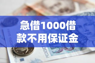 急借1000借款不用保证金的平台有哪些？这几个靠谱渠道或许能解燃眉之急