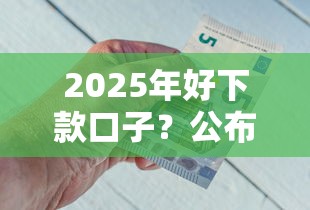 2025年好下款口子？公布五个最好贷款的平台