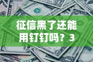 征信黑了还能用钉钉吗？3个贷款渠道实测解析