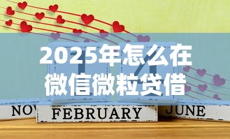 2025年怎么在微信微粒贷借钱呢：推荐五个借1000元7天还的口子