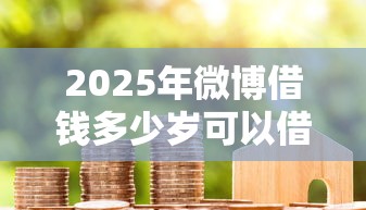 2025年微博借钱多少岁可以借：梳理5个房产抵押贷款平台好