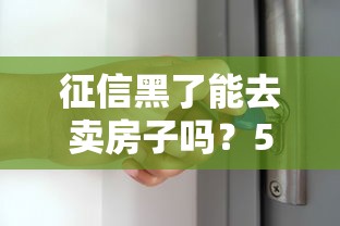 征信黑了能去卖房子吗？5个关键点教你正确操作