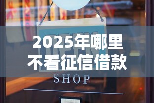 2025年哪里不看征信借款记录的，整理五个网贷全拒了还能撸的口子