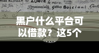 黑户什么平台可以借款？这5个渠道或许能帮到你