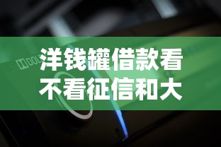 洋钱罐借款看不看征信和大数据？用户实测后这样说…