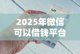 2025年微信可以借钱平台？试试这5个哪些低息可靠可以分12期以上的借款平台