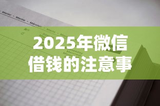 2025年微信借钱的注意事项？罗列五个18岁能借钱的平台
