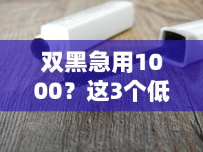 双黑急用1000？这3个低门槛方法，解决你的燃眉之急
