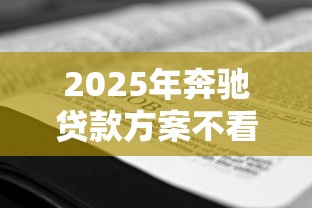 2025年奔驰贷款方案不看征信吗：看看这五个借条贷款平台