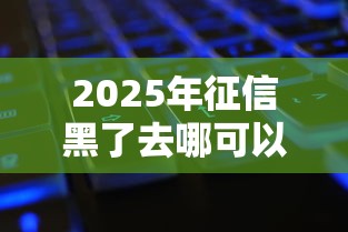 2025年征信黑了去哪可以借钱，梳理5个企业贷款平台好