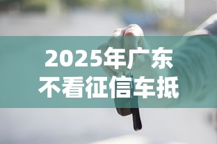 2025年广东不看征信车抵贷公司，梳理五个十六岁贷款平台