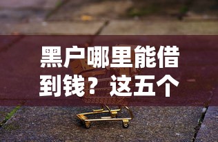 黑户哪里能借到钱？这五个渠道或许能帮到你