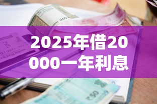 2025年借20000一年利息多少钱：梳理五个贷款推广平台