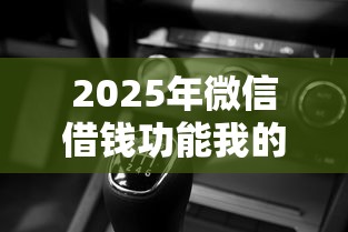 2025年微信借钱功能我的还没开，推荐5个无视征信黑白100%秒下口子