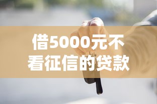 借5000元不看征信的贷款平台有哪些？这5个平台审核快、门槛低！
