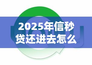 2025年信秒贷还进去怎么再借出来：整合5个网贷平台哪些好下款
