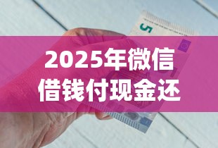 2025年微信借钱付现金还，罗列五个不看欠款的贷款app
