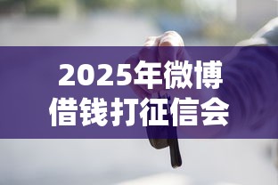 2025年微博借钱打征信会有吗：试试这五个车辆抵押贷款正规平台