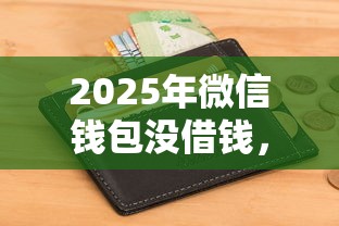 2025年微信钱包没借钱，试试这五个征信花居然都下款了的口子