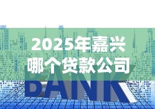 2025年嘉兴哪个贷款公司好下款？整理5个十大良心贷款平台利息低