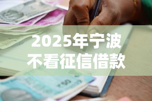 2025年宁波不看征信借款公司？梳理5个放水的贷款口子