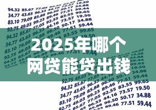 2025年哪个网贷能贷出钱，看看这5个借款平台可以贷款20万