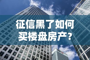 征信黑了如何买楼盘房产？这5个方法或许能帮你破局