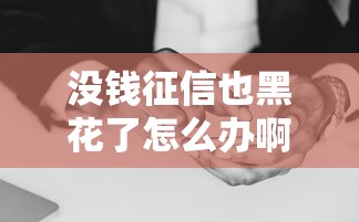 没钱征信也黑花了怎么办啊？试试这几种正规筹钱法子