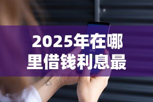2025年在哪里借钱利息最低呢，罗列五个私人网贷平台
