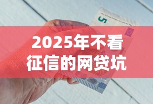 2025年不看征信的网贷坑不坑，整合五个借款不看征信的平台