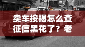 卖车按揭怎么查征信黑花了？老司机教你三招搞定