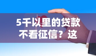 5千以里的贷款不看征信？这些平台审核快、放款稳