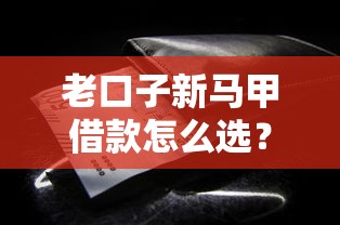 老口子新马甲借款怎么选？这些细节要注意！