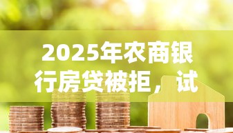 2025年农商银行房贷被拒，试试这五个应急贷款平台
