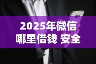 2025年微信哪里借钱 安全点：看看这五个助贷公司黑户口子有什么