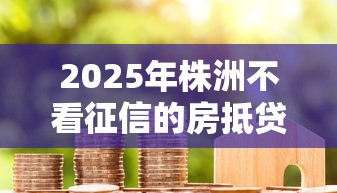 2025年株洲不看征信的房抵贷，整合五个纯信用贷款平台