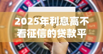2025年利息高不看征信的贷款平台有哪些呢？看看这五个2025年哪些借款平台不查征信大数据