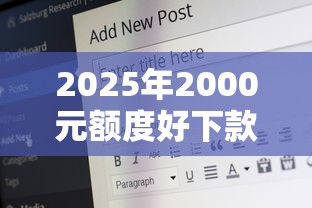 2025年2000元额度好下款：推荐五个15岁贷款平台