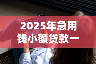 2025年急用钱小额贷款一千元：罗列5个秒下700芝麻分贷款平台