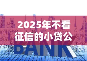 2025年不看征信的小贷公司代理：分享五个门槛低的贷款平台