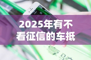 2025年有不看征信的车抵贷么，分享五个低门槛不查征信的软件