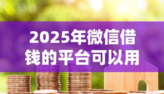 2025年微信借钱的平台可以用吗：公布5个什么借钱平台靠谱