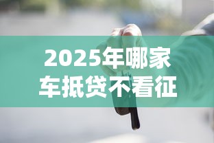 2025年哪家车抵贷不看征信报告？公布5个黑户也能借款的口子